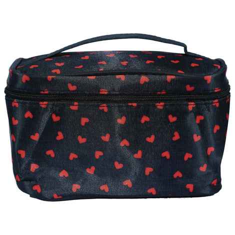 Buy Bonjour Paris Coat Me Women's Multi Purpose Vanity Case / Cosmetic Pouch / Makeup Travel Organiser Kit - Red Heart Design - Purplle