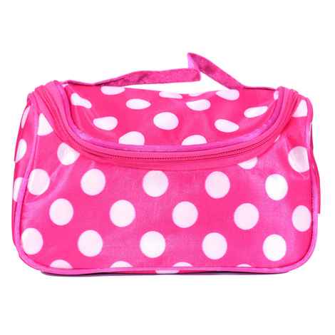 Buy Bonjour Paris Coat Me Women's Multi Purpose Vanity Case / Cosmetic Pouch / Makeup Travel Organiser Kit - Zoya Pink Dots - VPB20-ZOYA PINK DOTS - Purplle