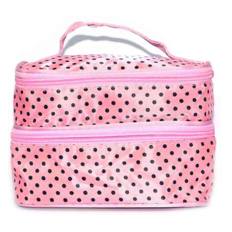 Buy Bonjour Paris Coat Me Women's Multi Purpose Double compartment Vanity Case / Cosmetic Pouch / Makeup Travel Organiser Kit - Baby Pink - Purplle