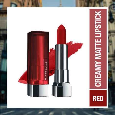 Buy Maybelline New York Color Sensational Creamy Matte Lipstick, 634 Bold Crimson (3.9 g) - Purplle