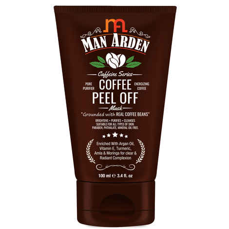 Buy Man Arden Caffeine Coffee Peel Off Mask, (100 ml) - Grounded with Real Coffee Beans - Purplle