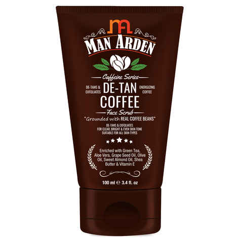 Buy Man Arden Caffeine De Tan Coffee Face Scrub, (100 ml) - Grounded With Real Coffee Beans - De Tans & Exfoliates, Refreshes - Purplle