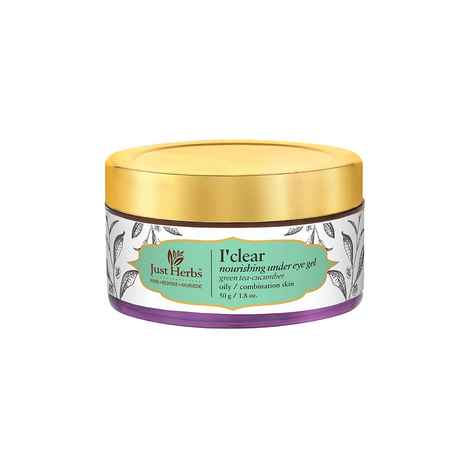 Buy Just Herbs I’clear Green Tea-Cucumber Nourishing Under Eye Gel (50 g) - Purplle