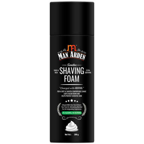 Buy Man Arden Shaving Foam For Sensitive Skin - Charged with Menthol, Aloevera and Tea Tree (200 g) - Purplle