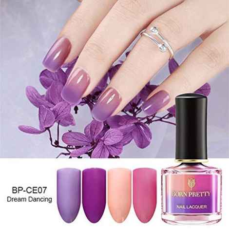 Buy BORN PRETTY Peel Off Thermal Nail Polish Champs Elysees Series Sunlight Sensitive Temperature Color Changing Nail Art Polish (CE07-Dream Dancing) (6 ml) - Purplle