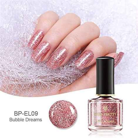 Buy BORN PRETTY Rose Gold Series Nail Polish Pink Glitter Sequins Nail Polish Shinny Nail Art Lacquer Varnish (Sweet Dream) (BP-EL09) (6 ml) - Purplle