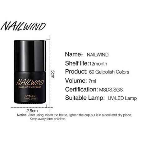 NAILWIND Gel Varnishes hybrid Pure Color Gel Nail Polish Needed UV LED Soak-off Gel Nail Varnishes Long-lasting Gel Manicure Nail Lacquer Semi Permanent Gel Varnish (NW-1595) (7 ml)
