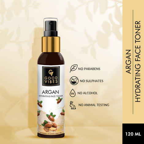 Buy Good Vibes Argan Hydrating Face Toner | Hydrating, Moisturizing | No Parabens, No Alcohol, No Sulphates, No Mineral Oil, No Animal Testing (120 ml) - Purplle