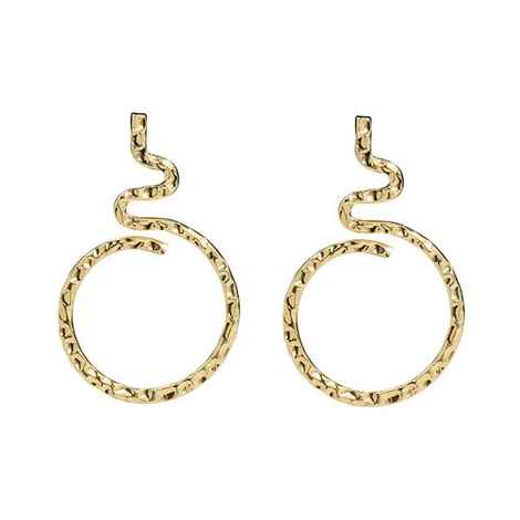 Buy Ferosh Fanish Golden Serpent Earrings - Purplle