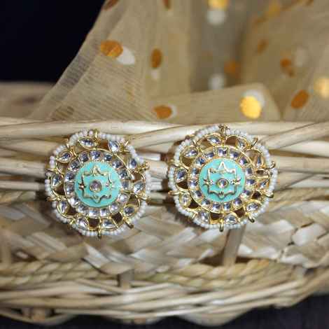 Buy Ferosh Naisha Gold Statement Stud Earrings - Purplle