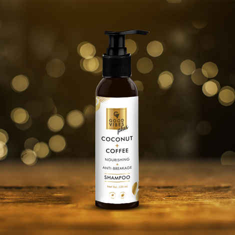 Buy Good Vibes Plus Nourishing + Anti-Breakage Shampoo - Coconut + Coffee (120 ml) - Purplle