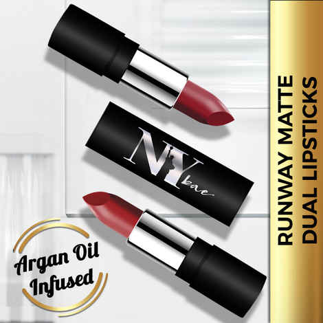 Buy NY Bae Runway Matte Dual Lipstick with Argan Oil Maroon + Pink - Insider Look 6 + Rehearsal Look 19 (3.5 g X 2) - Purplle