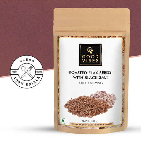 Buy Good Vibes Skin Purifying Roasted Flax Seeds with Black Salt (100 gm) - Purplle