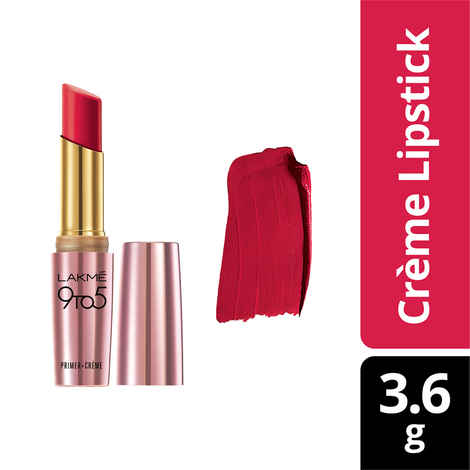 Buy Lakme 9 To 5 Primer + Creme Lip Color - Red Rage CR3 (3.6 g) - Purplle