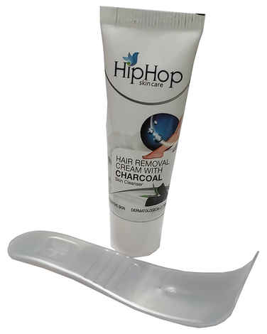 HipHop Skincare Hair Removal Cream with Charcoal, Hair-free, Smooth & Nourished Skin, Sensitive Skin Formula, Dermatologically Tested (25 GM) - Free Sample