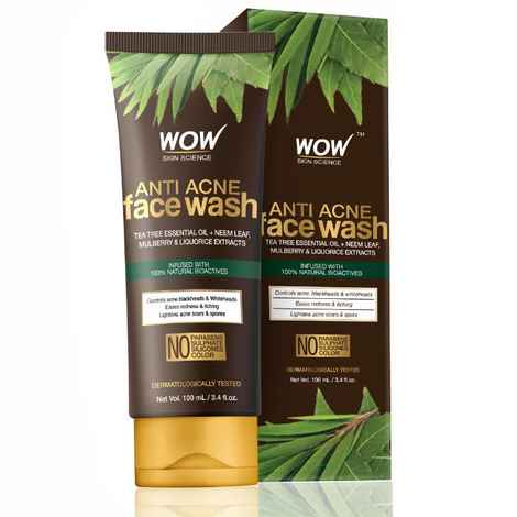 Buy WOW Anti Acne Neem & Tea Tree Face Wash (100 ml) - Purplle