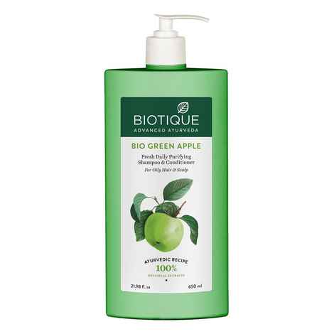 Buy Biotique Bio Green Apple Fresh Daily Purifying Shampoo & Conditioner (650 ml) - Purplle
