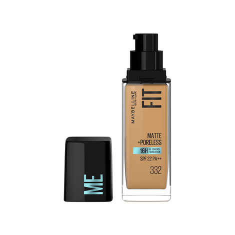 Buy Maybelline New York Fit Me Matte+Poreless Liquid Foundation (With Pump), 332 Golden caramel, 30ml - Purplle