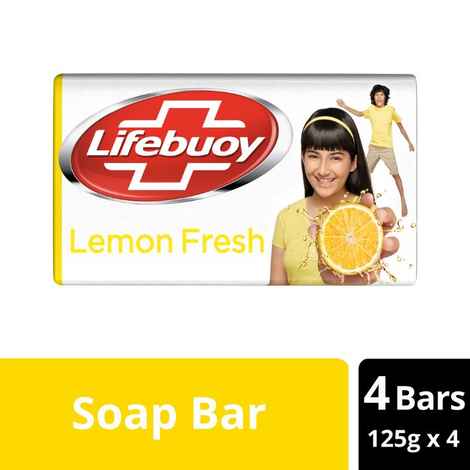 Buy Lifebuoy Lemon Fresh 100% Stronger Germ Protection Soap Bar, 4 x (125 g) - Purplle