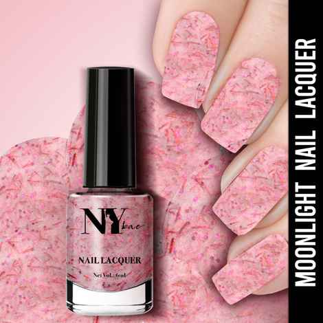 Buy NY Bae Nail Lacquer, Glitter | Shimmer Paint | Chip Resistant Polish | Highly Pigmented | Pinks - Queensboro Moonlight 24 (6 ml) - Purplle