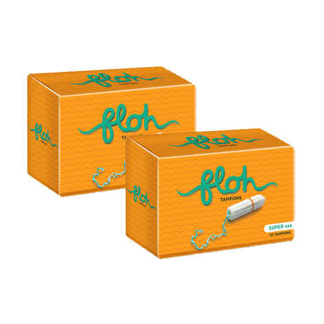 Buy FLOH FDA Approved Super Tampons Heavy Flow Pack of 2 (20 Pieces) - Purplle