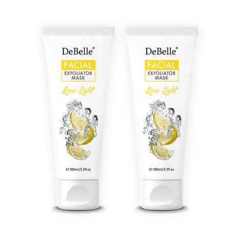 Buy DeBelle Facial Exfoliator Mask (Face Scrub + Mask) Pack of 2 (100 ml Each) - Lime Light - Purplle