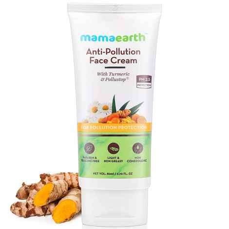 Buy Mamaearth Anti-Pollution Daily Face Cream for Dry & Oily Skin with Turmeric & Pollustop For a Bright Glowing Skin (80 ml) - Purplle