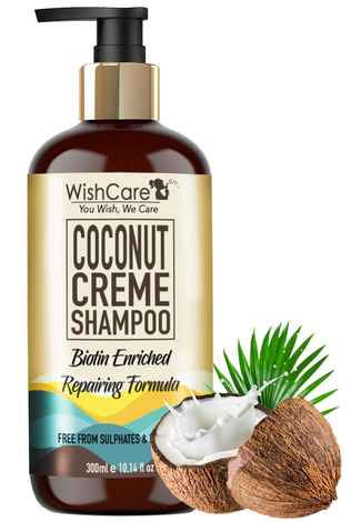 Buy WishCare Coconut Creme Shampoo - Repairing Formula - Free from Sulphates & Parabens (300 ml) (Enriched with Biotin) - Purplle