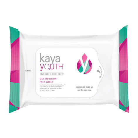 Buy Kaya Youth Oxygen Boost Face Wipes,Removes Oil,Dirt,Makeup,Fresh & Glowing Skin,Developed by Dermatologists, 30 Pcs - Purplle