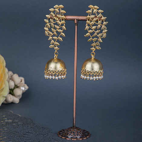 Buy Queen Be Majestic Gold Plated Jhumkis - Purplle