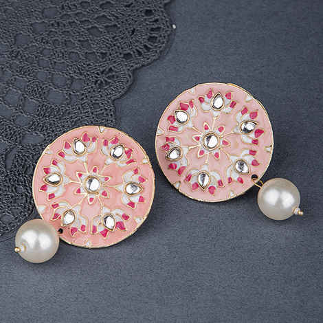 Buy Queen Be Peachy Wonder Earrings With Pearl Drops - Purplle