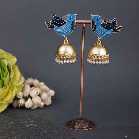 Buy Queen Be Birdy Blue Jhumkis - Purplle