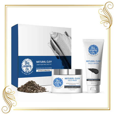 Buy The Moms Co. Natural Clay Deep Purifying Face Kit with Clay Face Mask (100 ml) and Clay Face Wash (100 ml) - Purplle