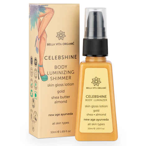 Buy Bella Vita Organic Celeb Shine Shimmer Body Gloss Lotion For All Skin Tones, Gold Shade (100 ml) - Purplle