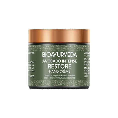 Buy BIOAYURVEDA Avocado Intense Restore hand Cream for Dry, Rough, Cracked hands (120 g) - Purplle