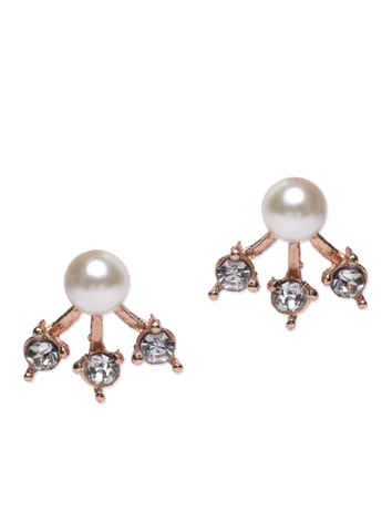 Buy Femnmas Pearl Three Rhinestone EarJacket - Purplle