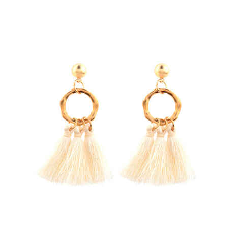 Buy Femnmas White Thread Ethnic Earring - Purplle
