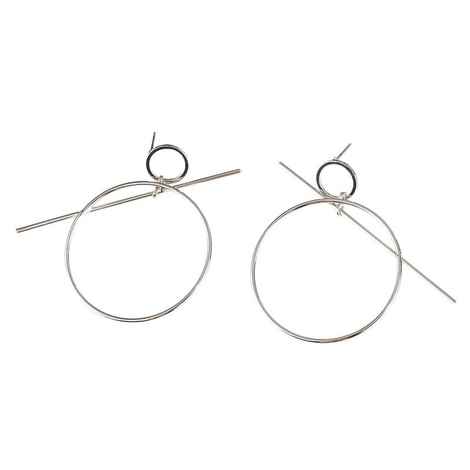 Buy Femnmas Silver Hoop Cross Designer Earrings - Purplle