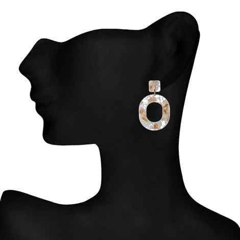 Buy Femnmas Cream Marble Hollow Drop Fancy danglers - Purplle