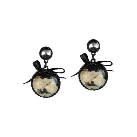 Buy Femnmas Black Round Stone Studded Earring For Women - Purplle