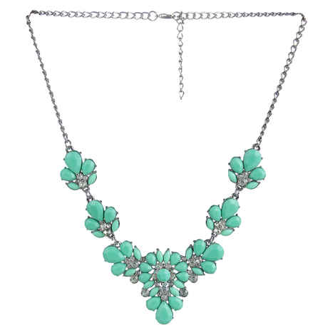 Buy Femnmas Light Green Party Necklace - Purplle
