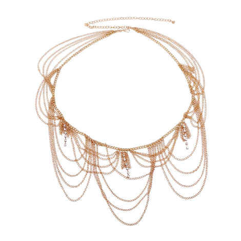 Buy Femnmas Golden Designer Heavy Belly Chain - Purplle