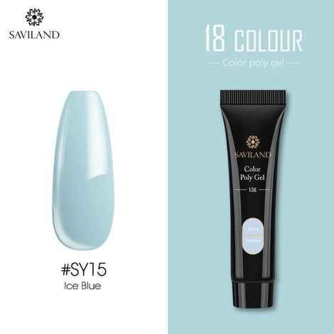 Buy SAVILAND Color Quick Poly Gel Finger Extension Soak Off UV Camouflage Builder Polygel Gel Hard Gel Nail Polish (SY15_Ice Blue_15g) - Purplle