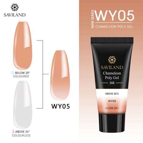 SAVILAND Polygel Changing Color Thermal Extension Nail Art Camouflage Acrylic Poly Gel Nail Quick Building UV Gel Polish (WY05_30g)