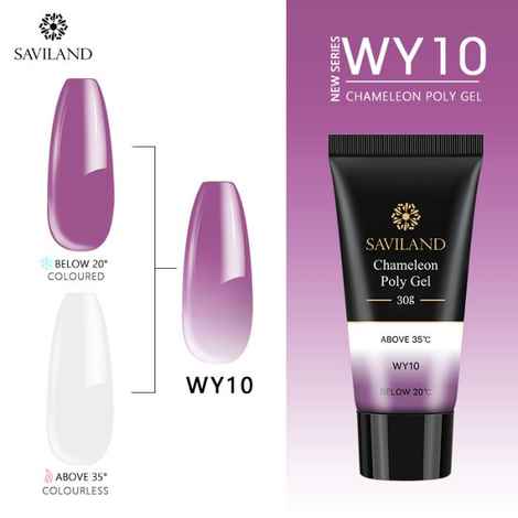 Buy SAVILAND Polygel Changing Color Thermal Extension Nail Art Camouflage Acrylic Poly Gel Nail Quick Building UV Gel Polish (WY10_30g) - Purplle