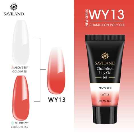 Buy SAVILAND Polygel Changing Color Thermal Extension Nail Art Camouflage Acrylic Poly Gel Nail Quick Building UV Gel Polish (WY13_30g) - Purplle