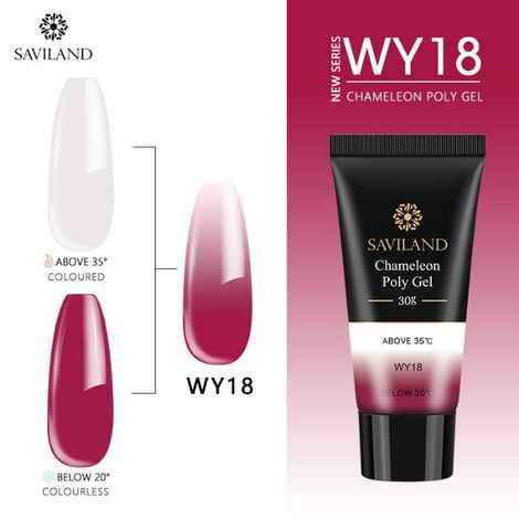 Buy SAVILAND Polygel Changing Color Thermal Extension Nail Art Camouflage Acrylic Poly Gel Nail Quick Building UV Gel Polish (WY18_30g) - Purplle