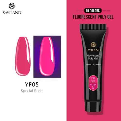 Buy SAVILAND Poly Gel Neon Nails Rainbow Fluorescence Polygel Crystal Enhancement Slip Solution Quick Extension Gel (YF05_Special Rose_15g) - Purplle