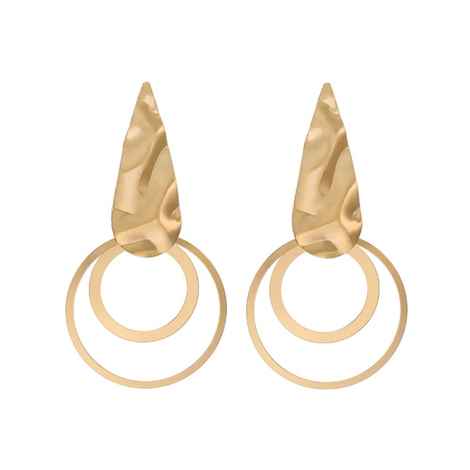 Buy Ferosh Athena Golden Circle Rage Drop Earrings - Purplle