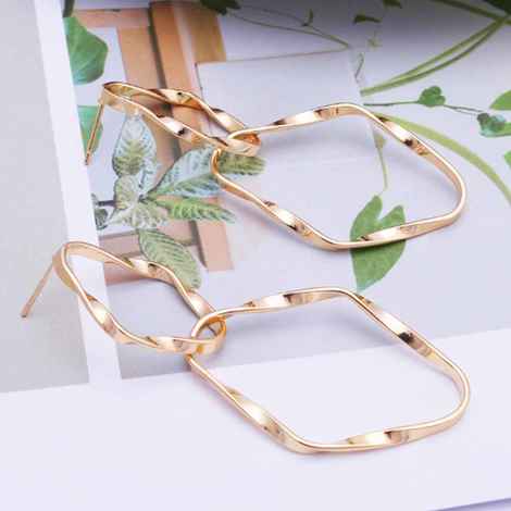 Buy Ferosh Belicia Connected Golden Loop Earrings - Purplle